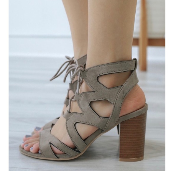 🧡 Laced Up Suede Heels 🧡 - Picture 5 of 6